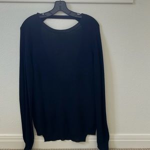A.L.C. open back long sleeve cotton navy sweater. Size small